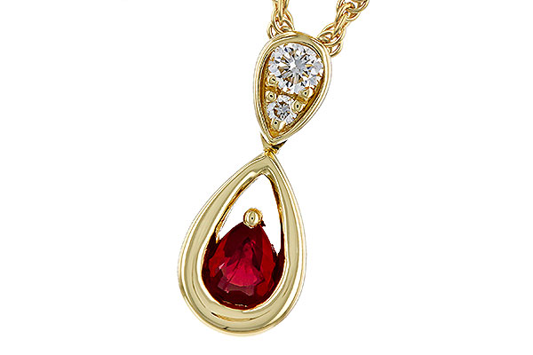 L274-85224: NECKLACE .20 RUBY .26 TGW (4x3 RUBY)