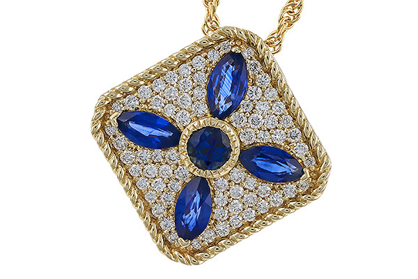 L274-87015: NECKLACE .89 TW SAPPHIRE 1.20 TGW