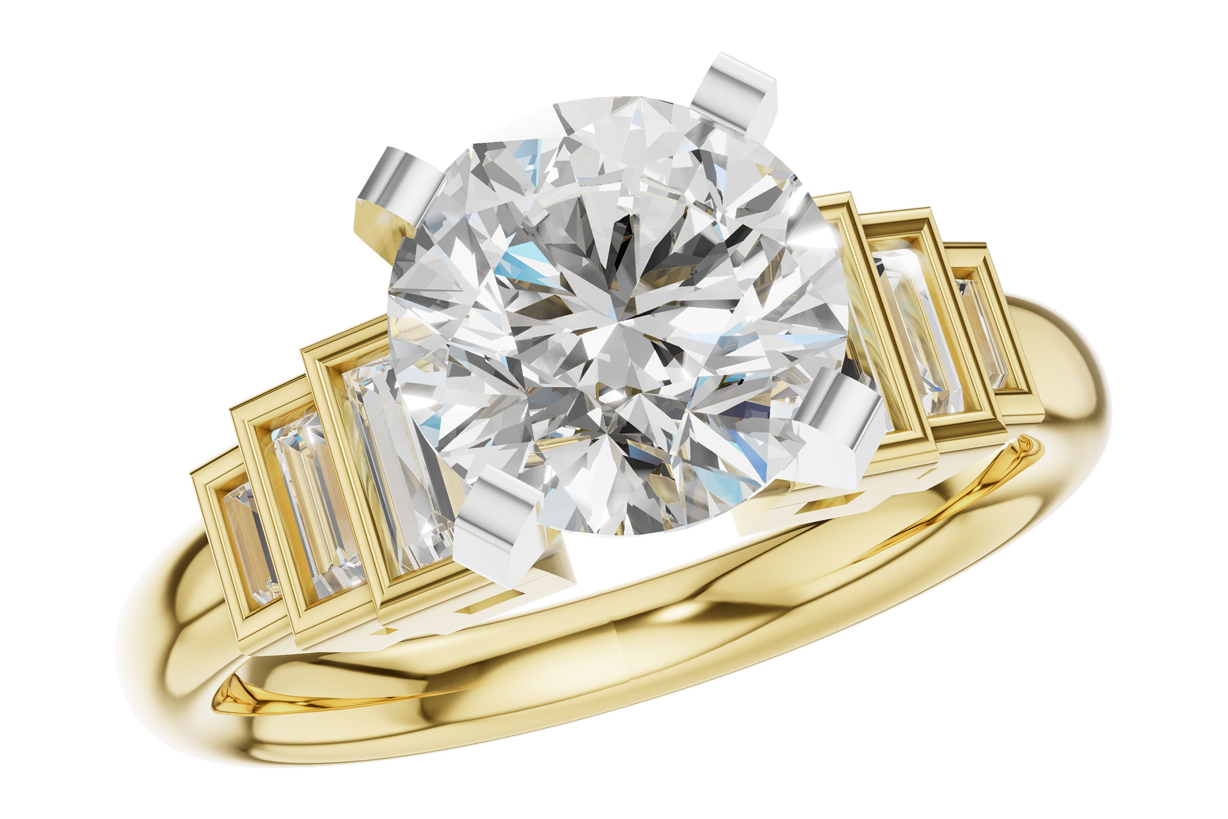 L275-74288: LDS SEMI DIA RG .26 TW BAGUETTES