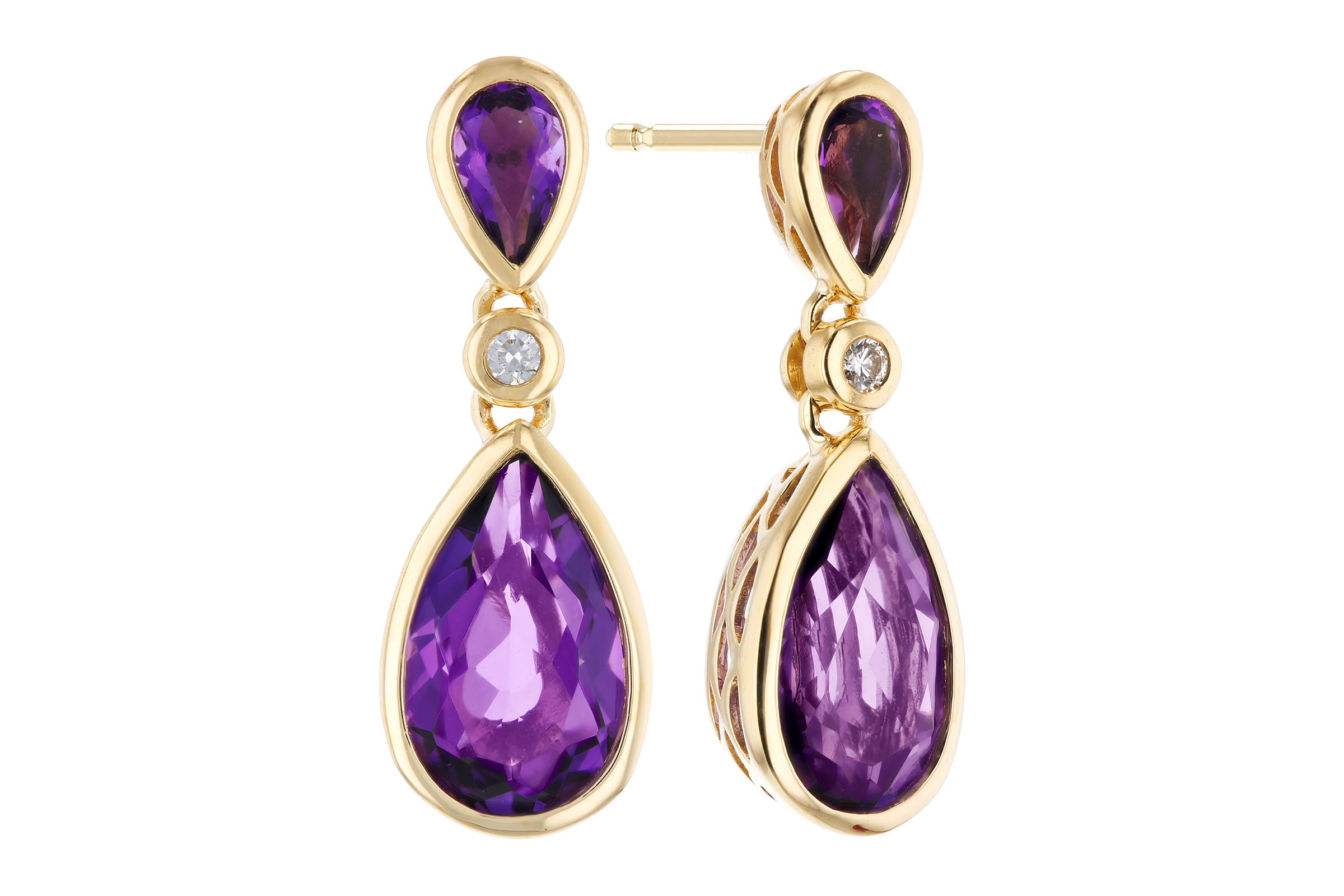 L275-76097: EARRINGS 2.80 TW AMETHYST 2.84 TGW
