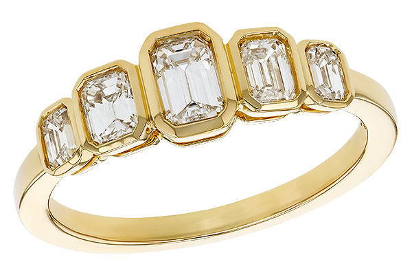 M274-90697: LDS DIA WED RG .90 TW EMERALD CUTS